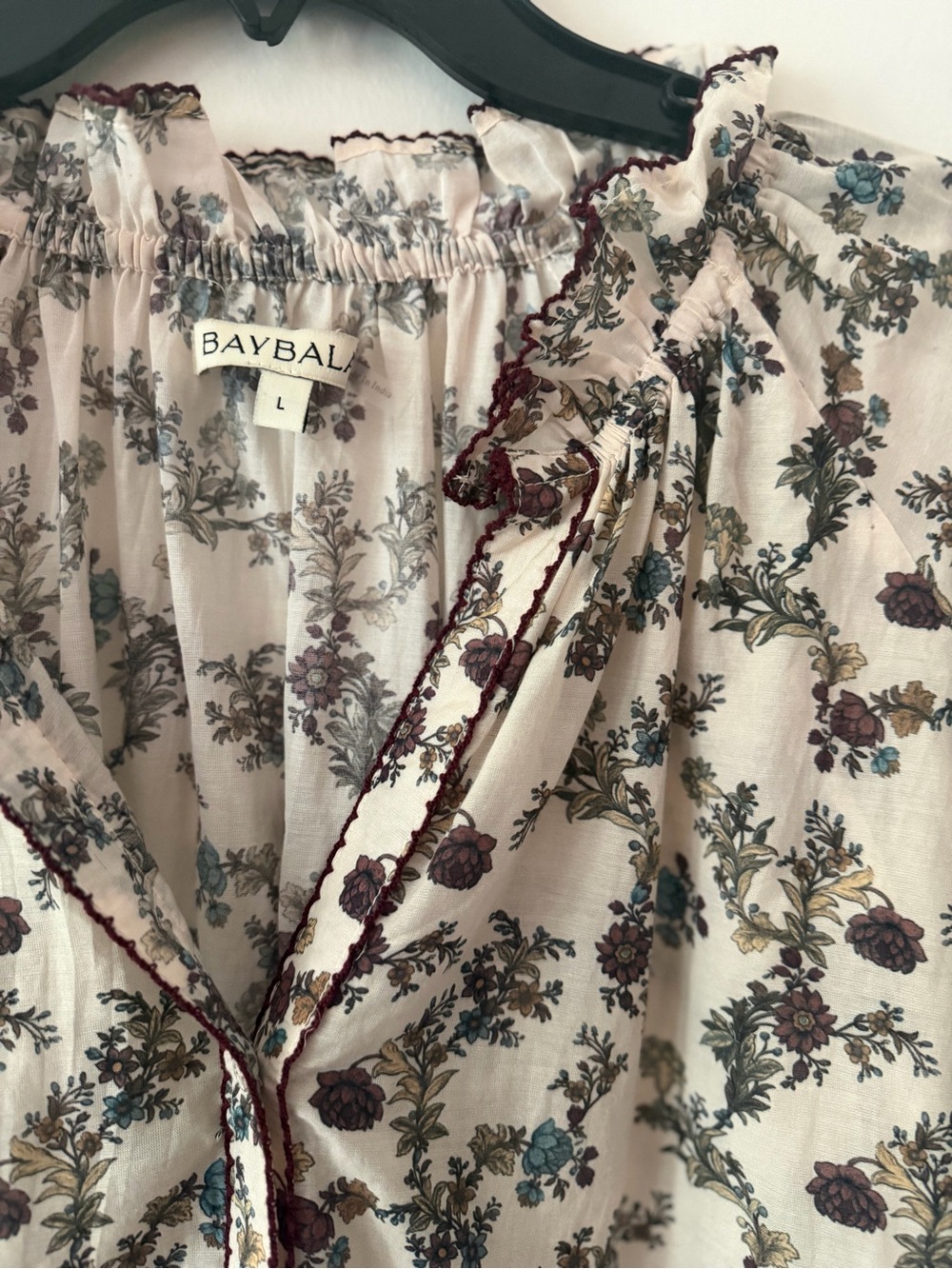 Baybala Harper Top Harvest Toile Floral Blouse Size L Like New - Picture 5 of 5